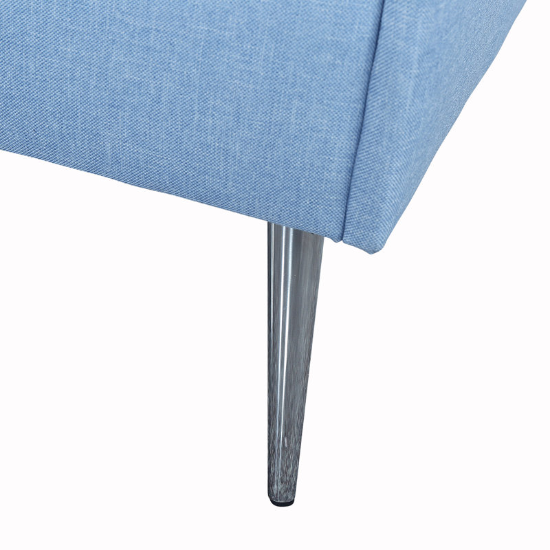 Lit plateforme simple tapissier, Bleu clair, Grand