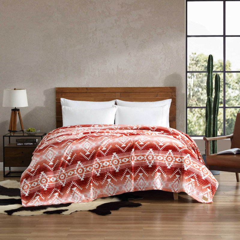 Couverture en molleton ultra doux Wrangler, Double/Grand, Ikat orange