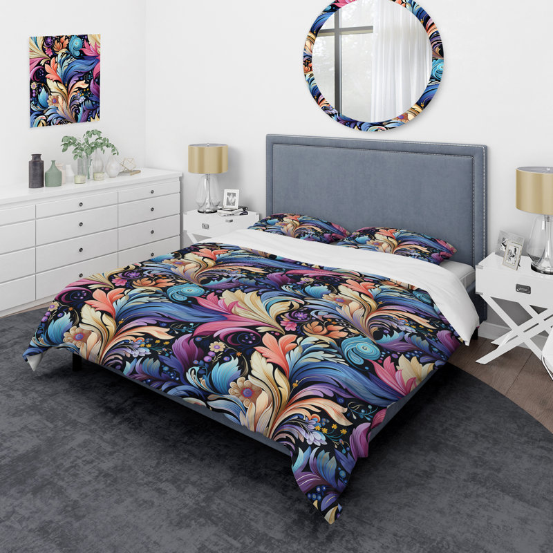 Literie symphonique colorée au printemps Floral Ballet I, Housse de couette simple + 1 taie décorative stan