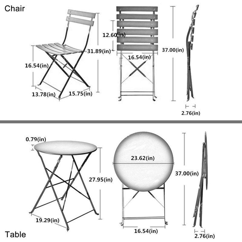 Ensemble bistro 23,62 po Leen, Rouge
