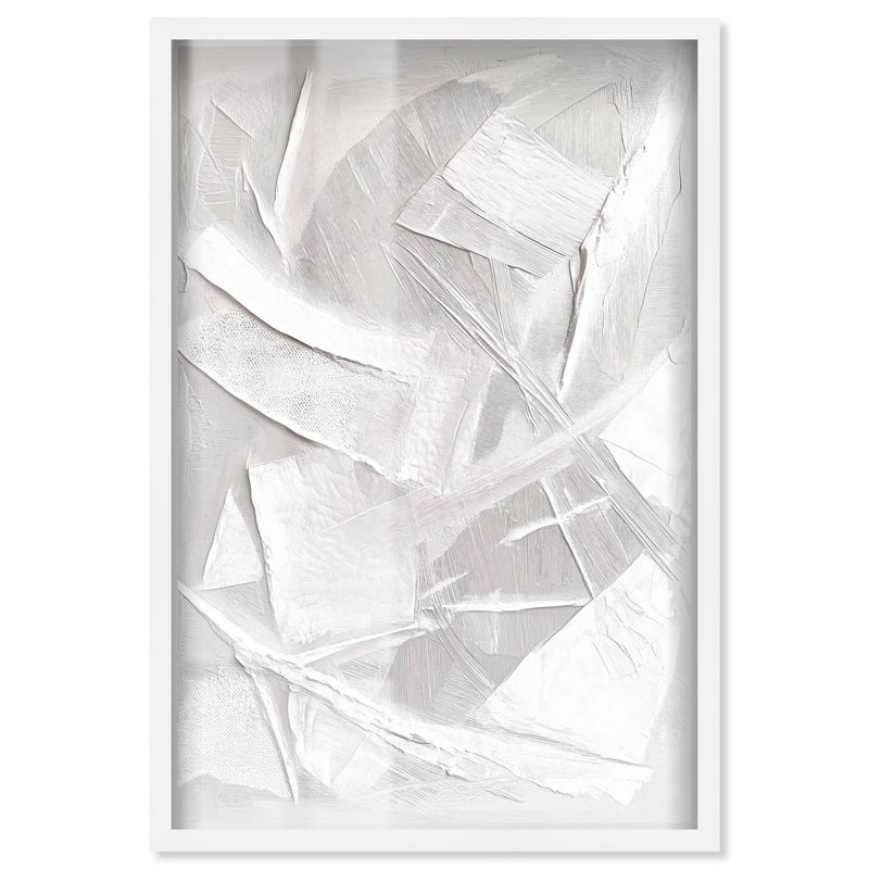 "Thick White Texture II", art mural blanc par Art Remedy, H 16 po x l 11 po, Blanc