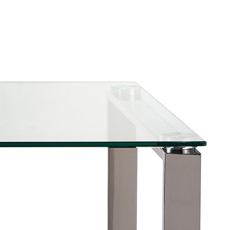 Table basse Huxley - plateau en verre, base en métal, table de salon industrielle moderne, H 16 po x L 35 po x l 14 po, Doré