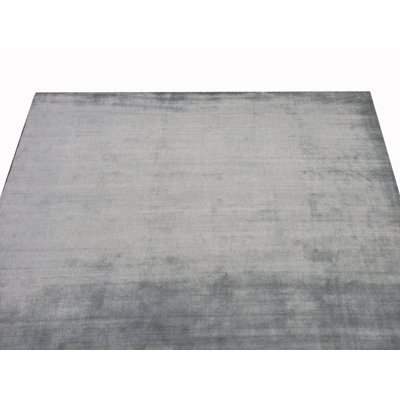 6X9 Light-Green Silk Modern Handmade Area Rug