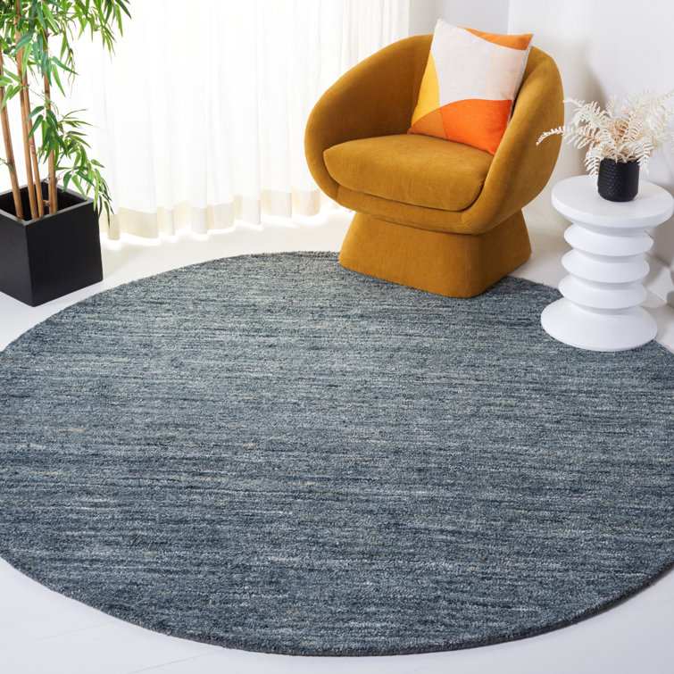 Moniz Hand Tufted Wool/Cotton & Other Fiber Solid Color Rug in Navy