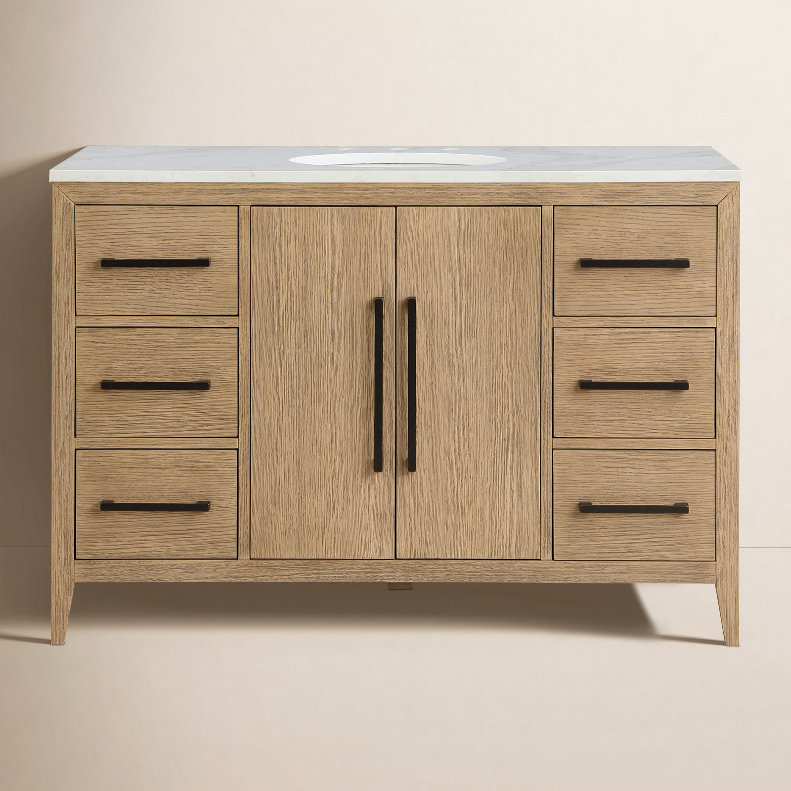 Alsup 48'' Single Bathroom Vanity, Wire Brushed Oak
