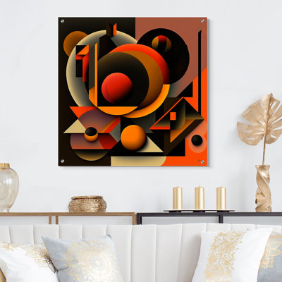 Multicolore géométrique formes orange I - abstrait géométrique acrylique
