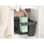 Sort & Go Pull Out In-Cabinet Plastic Dual Compartment Recycling Bin, 2.6 + 2.6 + 5.3 Gallon