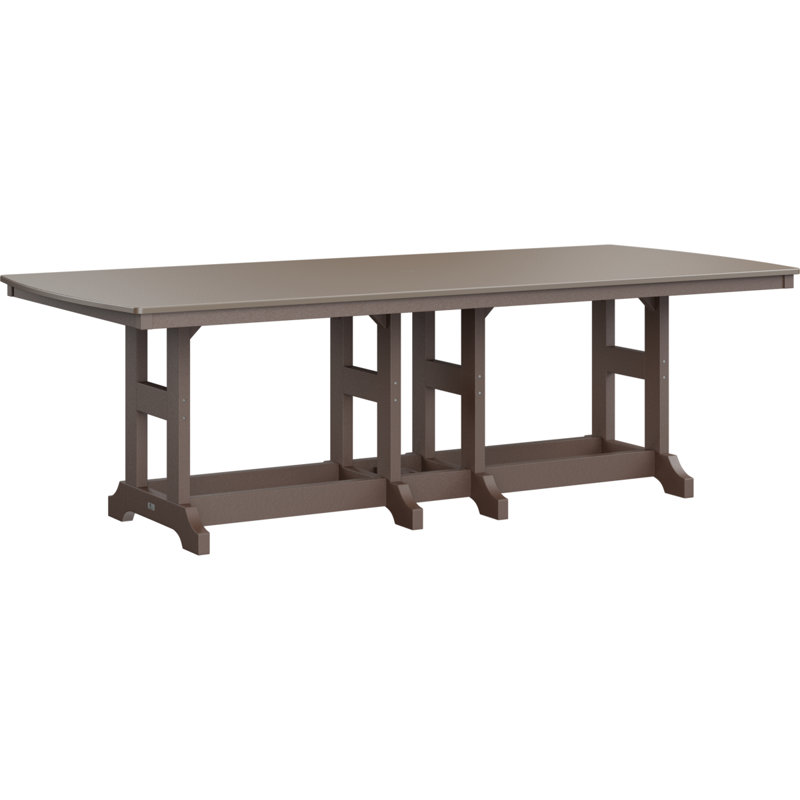 Berlin Gardens Garden Classic Rectangular Bar Table, Hammered Top Bronze, Chocolate Brown, 39.5" H x 96" W x 44" D