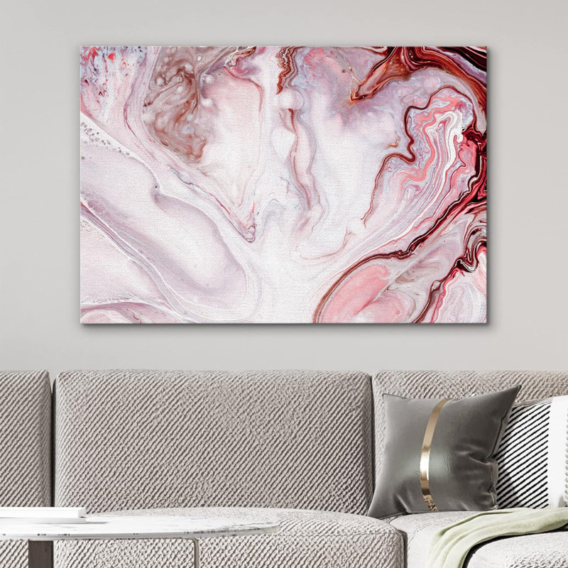 IDÉE4WALL, reproduction d'art sur toile, affichage de pierres précieuses en cristal rouge et rose, art numérique, art moderne, gros plan alternatif, dramatique, bichromie multicolore pour le salon, la chambre à coucher, le bureau