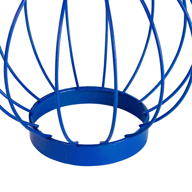 6.5" Outdoor Hanging LED Solar Lantern with Handle, Blue
