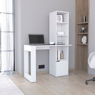 Computer Desk With 1-Cabinet And 4-Tier Bookcase