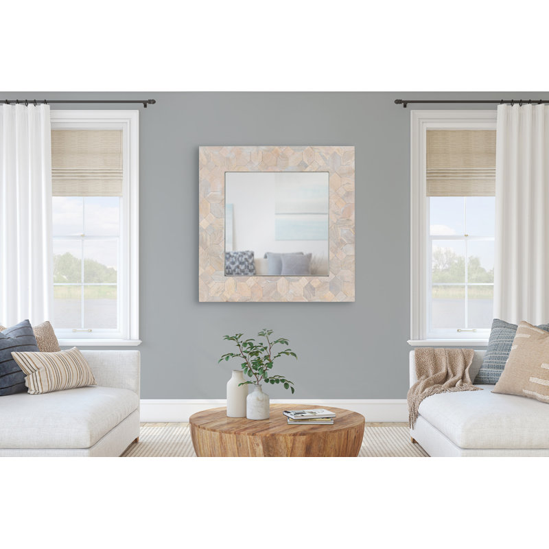 Dustin Solid Wood Flat Mirror, White
