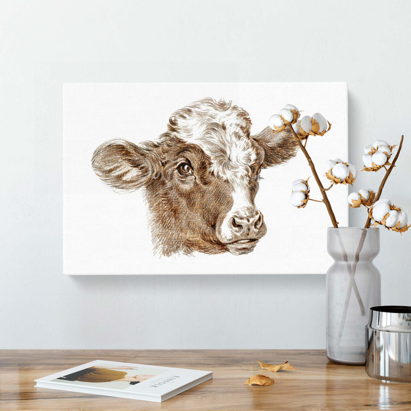 Cow Calf by Jean Bernard - Wrapped Canvas, 35cm H x 50cm W x 3cm D