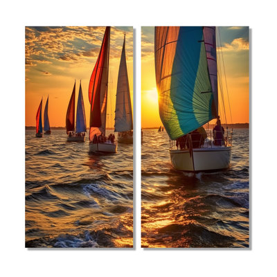 Boating Bliss II - sports nautiques, impressions sur toile 2 panneaux