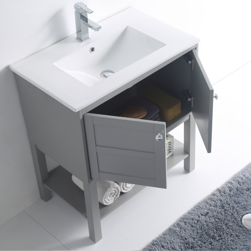 Ensemble de meuble-lavabo simple 30 po Wilner, Gris