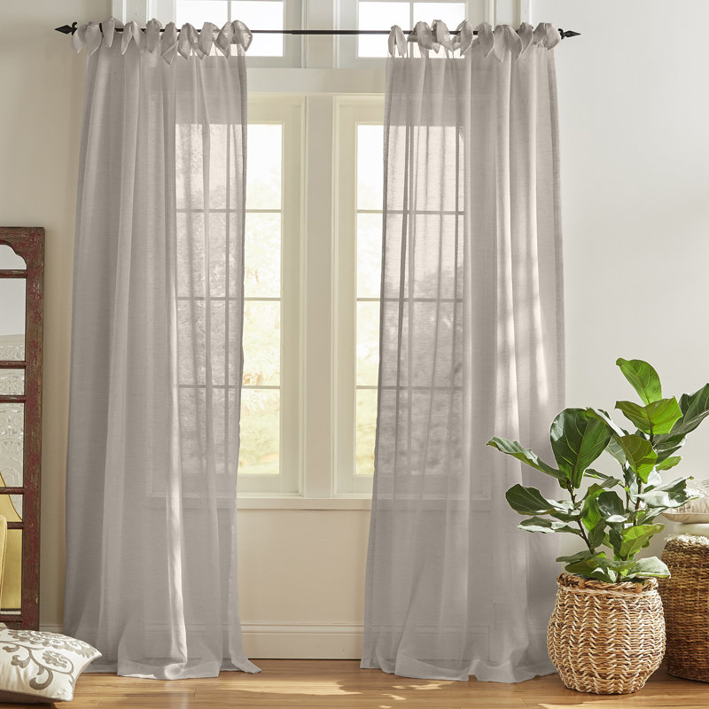 Panneau de rideau simple diaphane Dupre, Gris clair, L 52 po x L 84 po