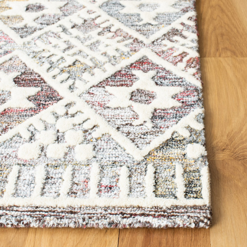 Habiba Hand Tufted Performance Geometric Rug, Rectangle 6' x 9'