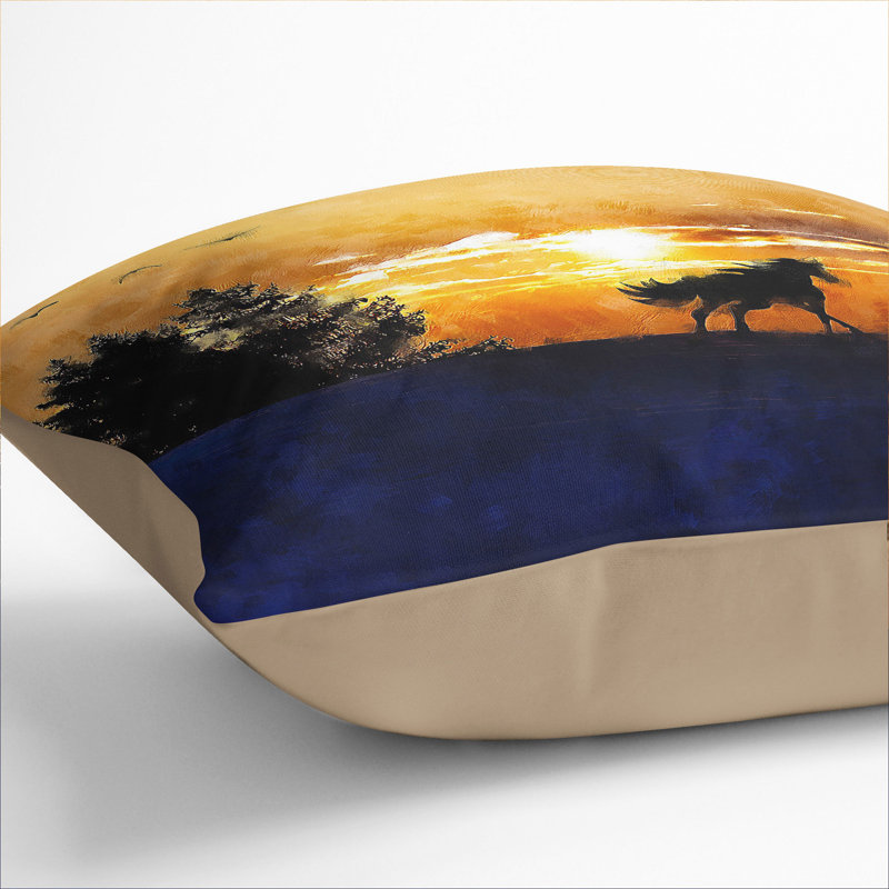 Wild Horse at Sunset Vol.2 Scatter Cushion, Stone, 40cm H x 40cm W x 15cm D