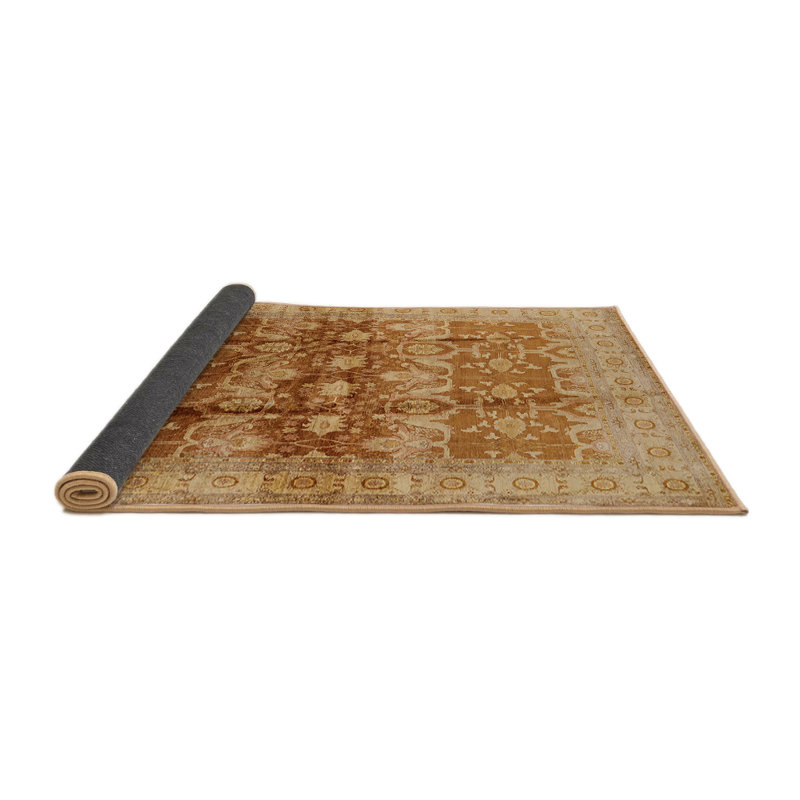 Tapis à motif floral brun, Carré 7 pi