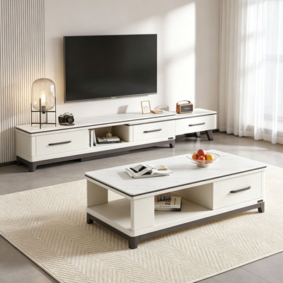 Nordic-style TV cabinet coffee table set