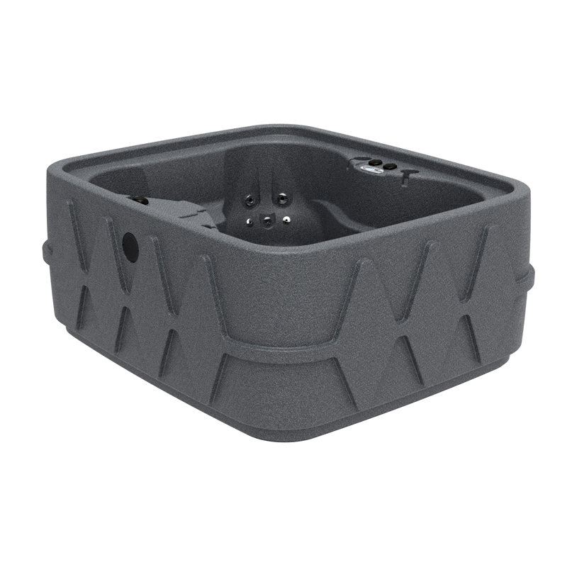 AquaRest Discover AR400 Standard 4-Person 20-Jet Plug & Play Hot Tub with LED Waterfall and Friction Heating, Graystone
