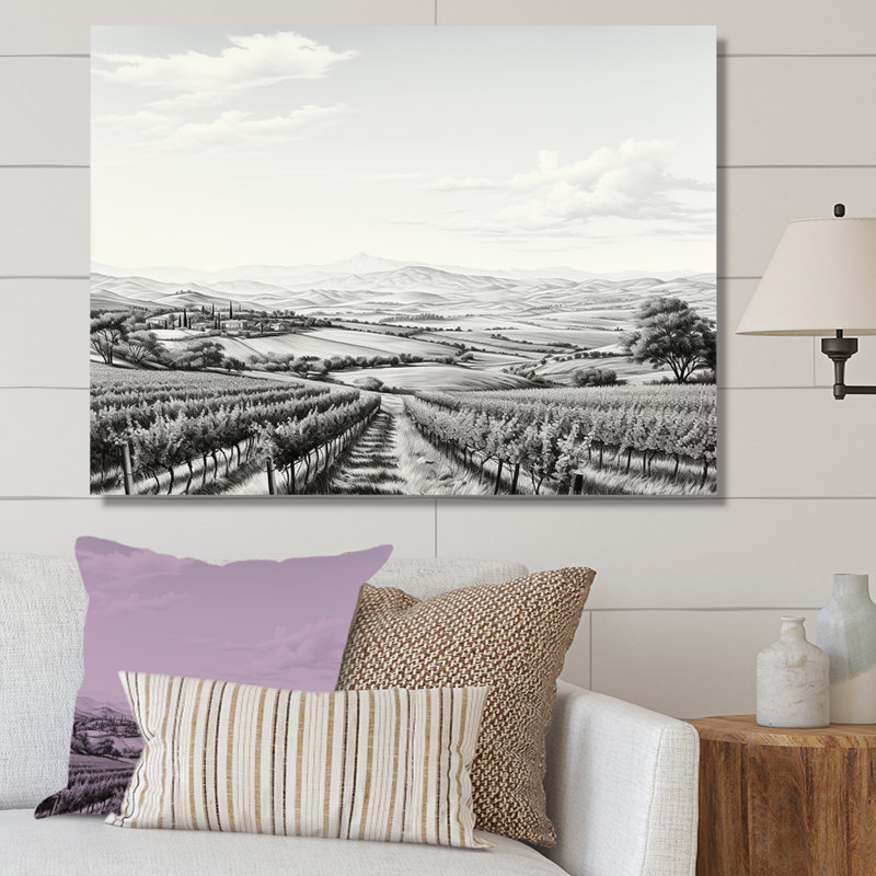 «Vineyard Scenery Landscape Beauty IV», reproduction sur toile, Toile tendue, 34" H x 44" W