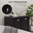 Dual Tilt Out Laundry Hamper Cabinet, Bathroom Storage Cabinet With 2-Compartment Hamper, Modern  Floor Cabinet For Washroom, Black