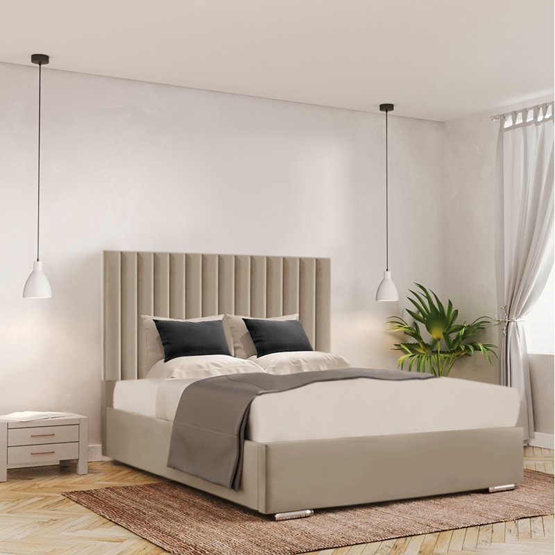Ayreanna Upholstered Ottoman Storage Bed, Double (4'6), Turmeric