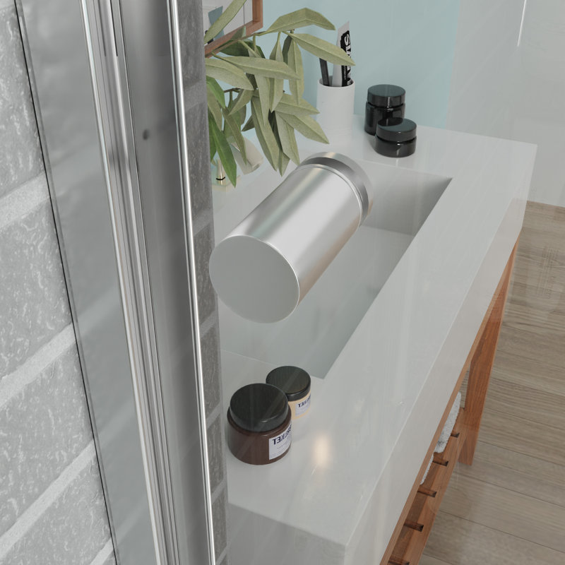 Porte de douche coulissante double sans cadre de 56 à 60 po x H 70 po avec verre transparent, Chrome