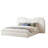 King Size M-Shape Upholstered Bed Frame With Oversized Headboard Off White