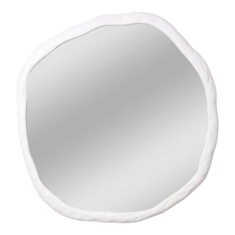 Nola Aluminum Novelty Mirror, White, 36.5" x 36.5"