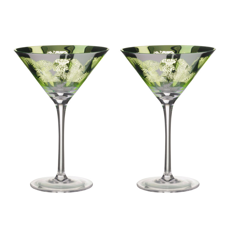 Tropical Leaves Cocktail Glasses