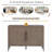 47.25-Inch Farmhouse Sideboard With Pine Veneer And 2 Doors,Retro Buffet With Adjustable Feet-1576287980