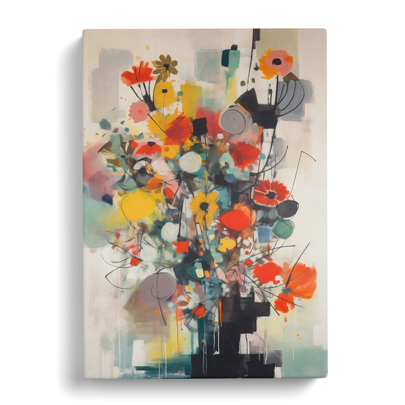 Galeano Flowers Bauhaus Vol.2 - Wrapped Canvas Print, 60cm H x 40cm W x 3cm D
