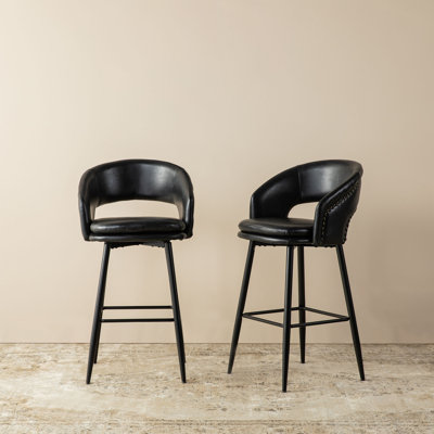 Upholstered Bar Stool with Nailhead Trim by 17 Stories
