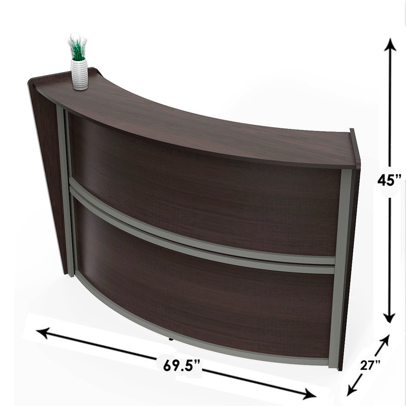 Bureau de coin de réception, Moka, 45"H x 69.5"W x 27"D