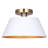 DAXTON 12.75 In. 1-Light 60-Watt Modern Matte White Semi-Flush Mount With Matte White Metal Shade