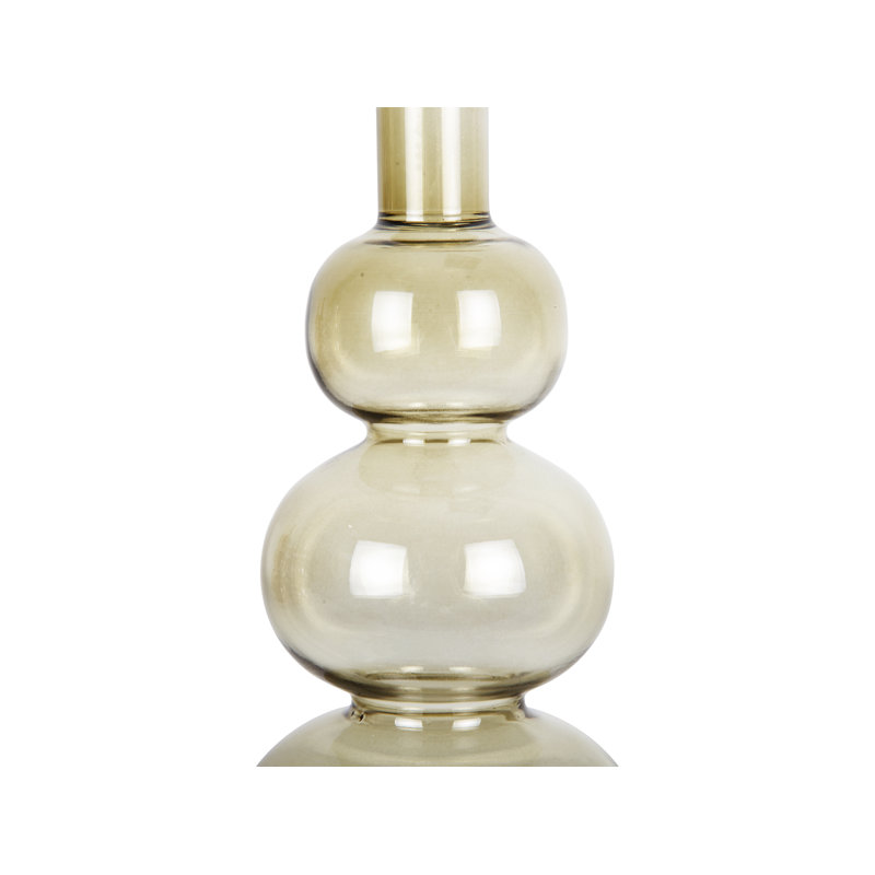 Glass Tabletop Candelabra, Moss Green, 20cm H x 10cm W x 10cm D