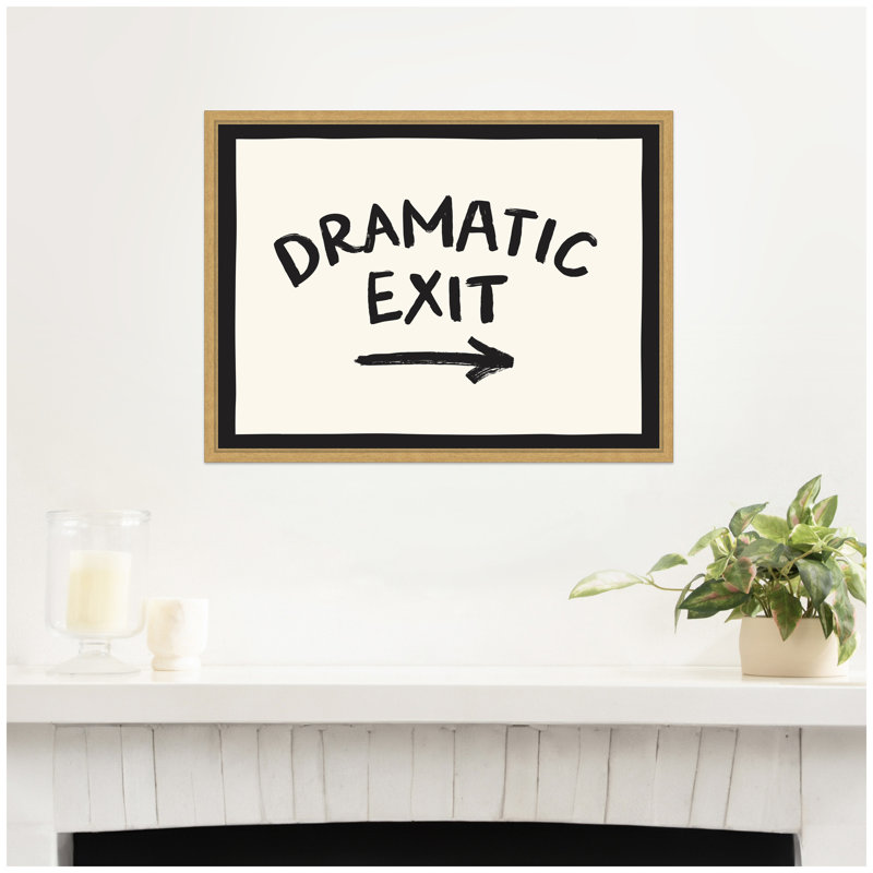 Dramatic Exit Entryway Sign by Lucky Guava Framed Canvas Wall Art Print