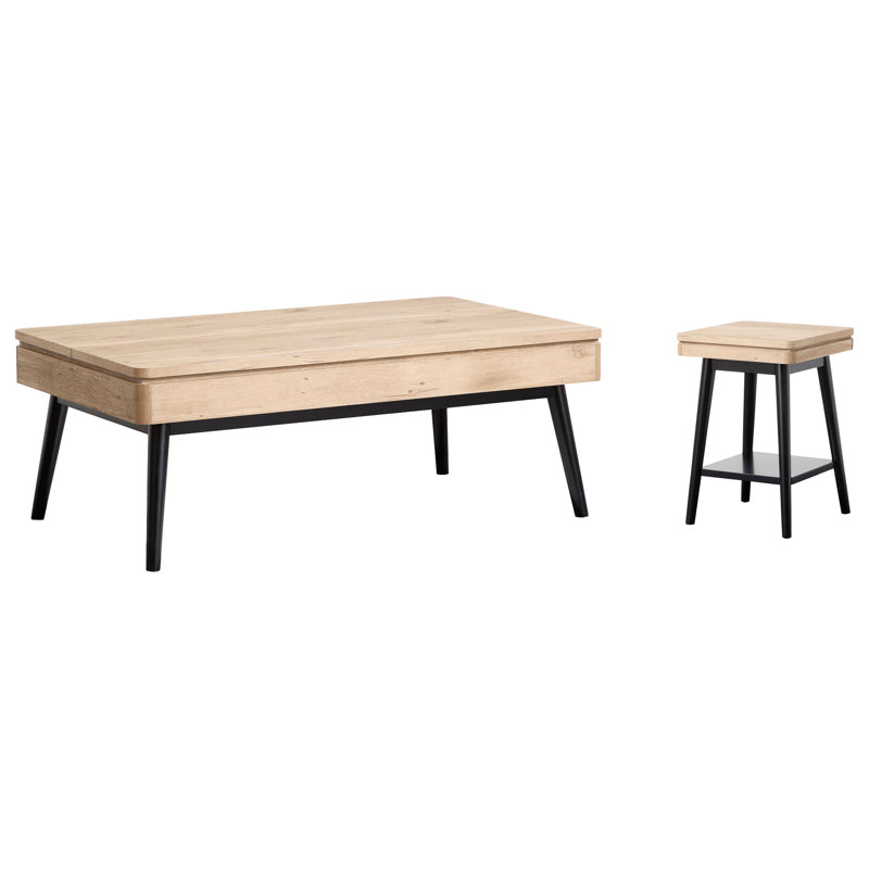Table basse avec rangement Clontarf, 2 pièces: table basse, table de bout