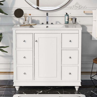 Clee 36'' Single Bathroom Vanity with Resin Top