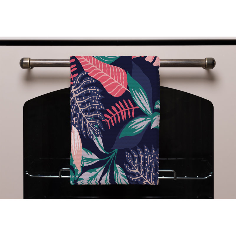 Cotton Floral Waffle Kitchen Towel