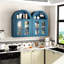 Armoire murale arquée avec portes en verre, tablettes lumineuses et réglables pour la salle de lavage, la salle de bain et la cuisine