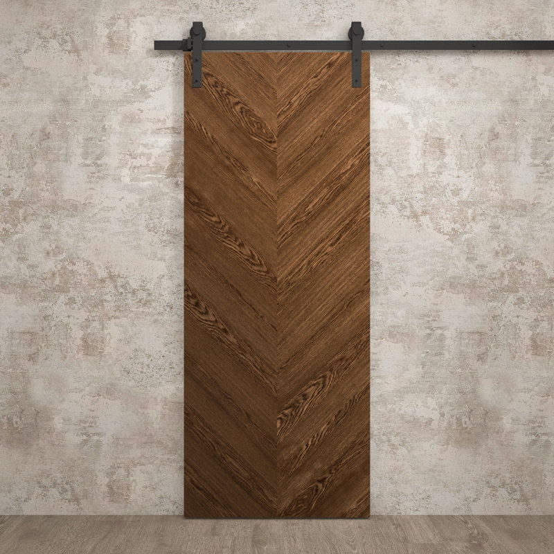 Porte de grange moderne | Ego 5005 | Ensemble de quincaillerie lourde pour rails | Portes intérieures solides, 18 po x 80 po