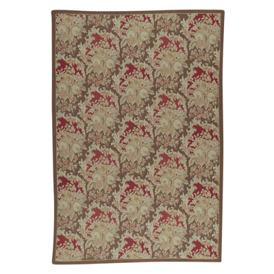 Hand-Knotted High-Quality Brown and Red Area Rug