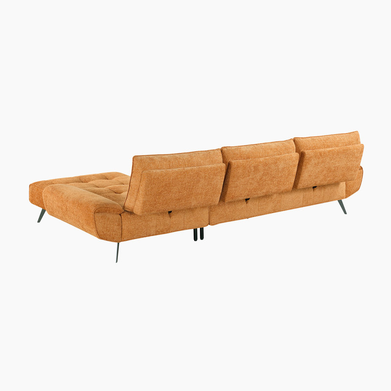  Kenner 125" Modern & Contemporary 2-Piece Sectional - Chenille Sectional, Customizable Seat Depth, Chaise for Lounging