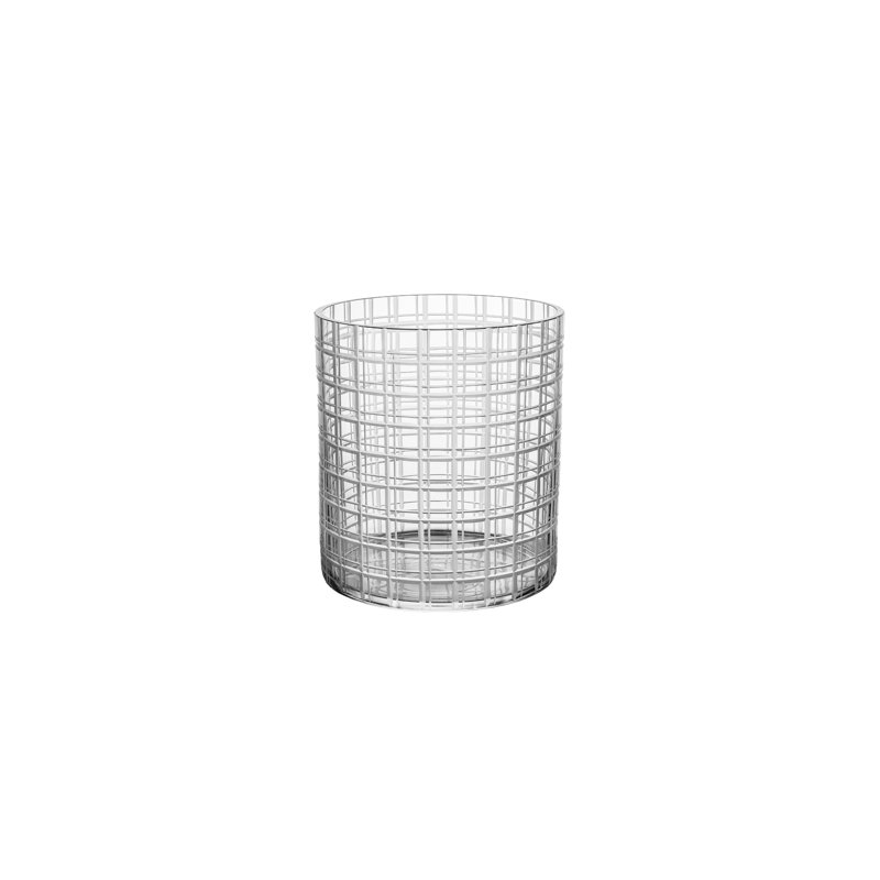 Vase de table Cut in Number Checker, H 7,87 po x l 7,28 po x P 7,28 po