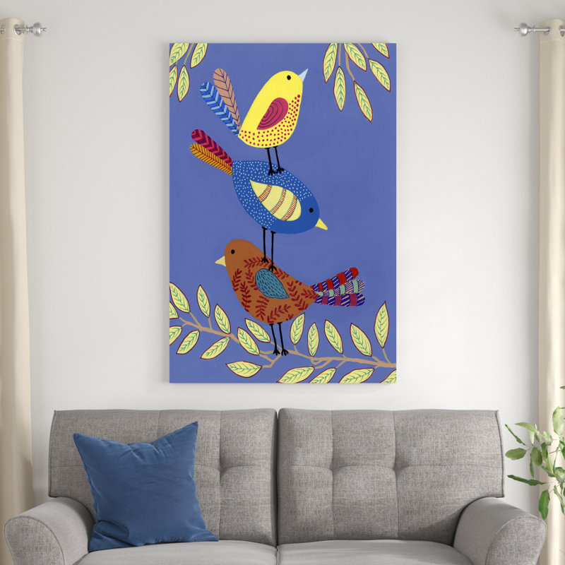 Plumes à motifs I, H 48 po x l 32 po