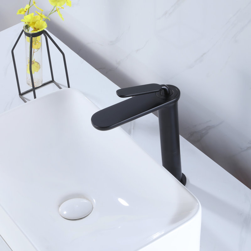 Robinet pour salle de bain à poignée simple 8,6 "de hauteur, Matte Black