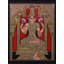 Blessing Goddess Lakshmi Tanjore, peinture de couleurs traditionnelles avec or 24 carats L avec cadre